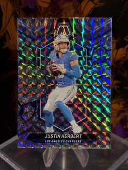(2) Justin Herbert Panini Mosaic Prizm Red & Mosaic