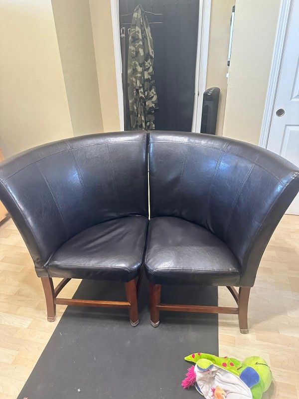 2 Black Dining Room Table End Chairs