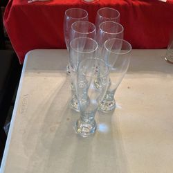 Seven (7) Pilsner Beer Glasses