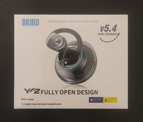This is a box for BKIBD Y12 OWS series open real wireless headphones with earhooks