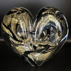 2013 Signed & Dated Donna Gordan Nod Rog Studios Blown Glass Standing Heart