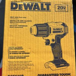 DEWALT 20V MAX Cordless Compact Heat Gun with Flat and Hook Nozzle Attachments