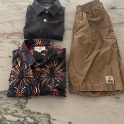 Kids Shorts & 2 Button Up Shirts (Vans, Billabong)