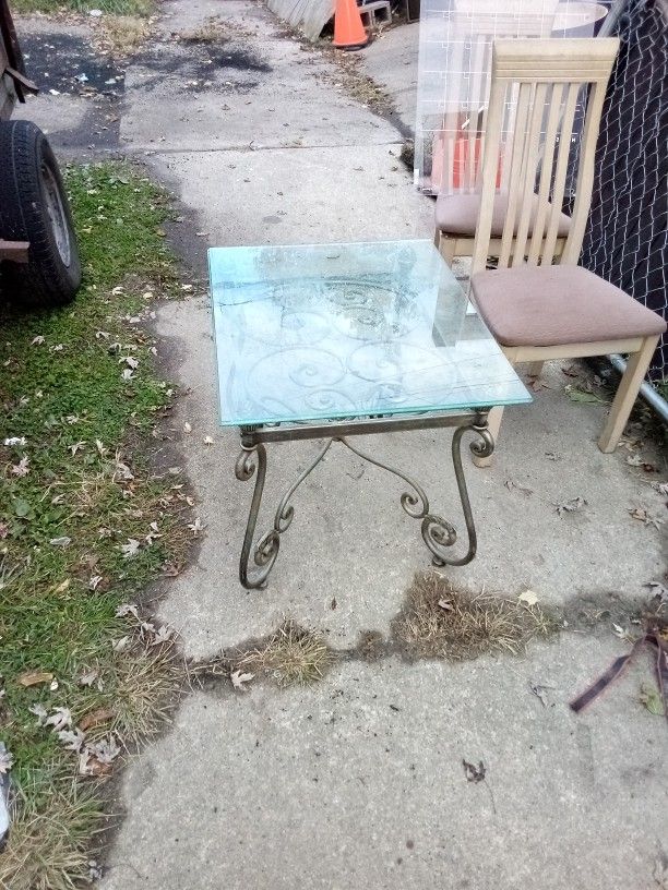 Glass Top End Table