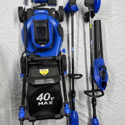 Kobalt 40v Brushless Self-Propelled Mower, Blower, String Trimmer, Edger Combo Kit  