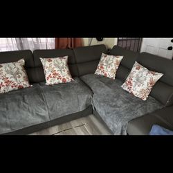 Grey L Shaped Sectional Couch