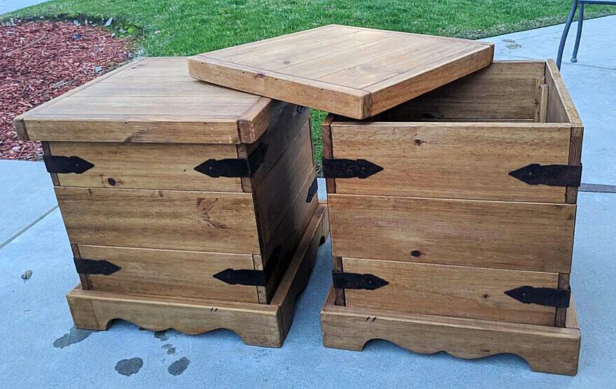Farmhouse storage tables, $80.00 or best offer. Pick Up Only