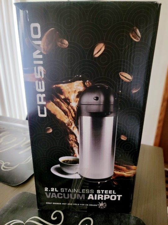 Cresimo 2.2L(74 OZ) Stainless Steel Vacuum Airpot