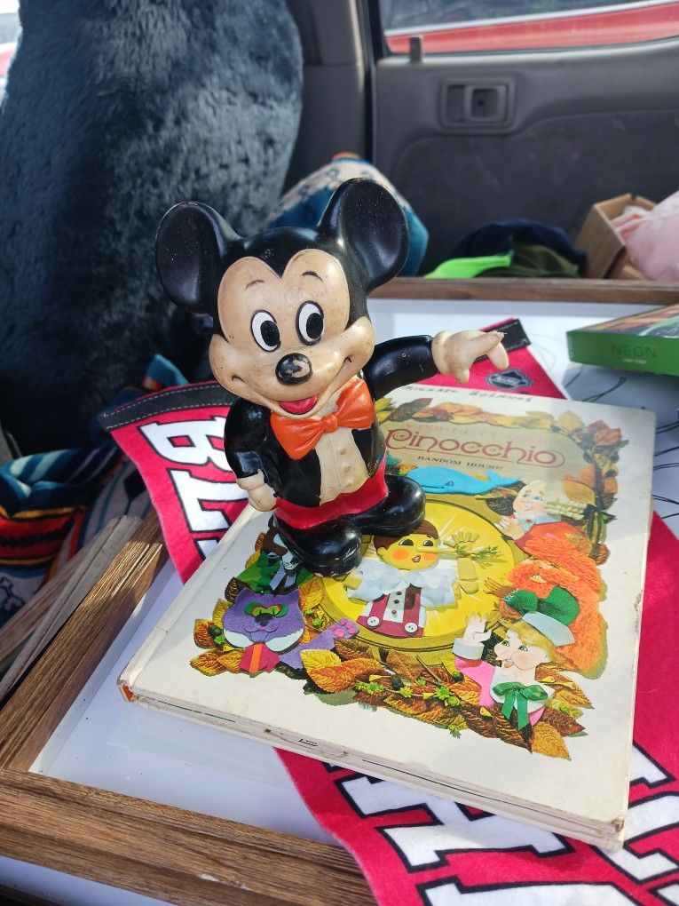 Vintage Micky Penny Bank Missing Bottom 