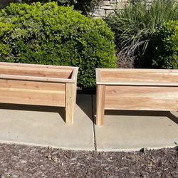 Freshly Built Cedar Wood Planter Boxes (2) Available 3ft By 13” By 18” Tall