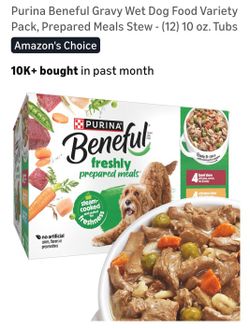 Purina Beneful Gravy Wet Dog Food Variety
Pack, Prepared Meals Stew - (12) 10 oz. Tubs