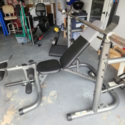 Olympic bench bars and weights