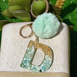 New Letter Alphabet Keychain Crystal Resin  (Nuevo).