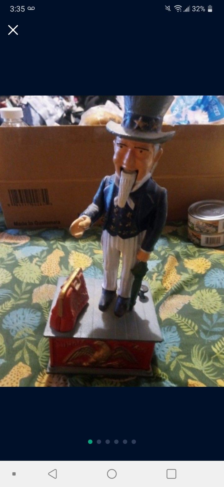 Antique Uncle Sam Cast Iron Bank