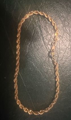 Gold plated twisted rope chain bracelet