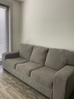 Gray 3-Seat Fabric Sofa