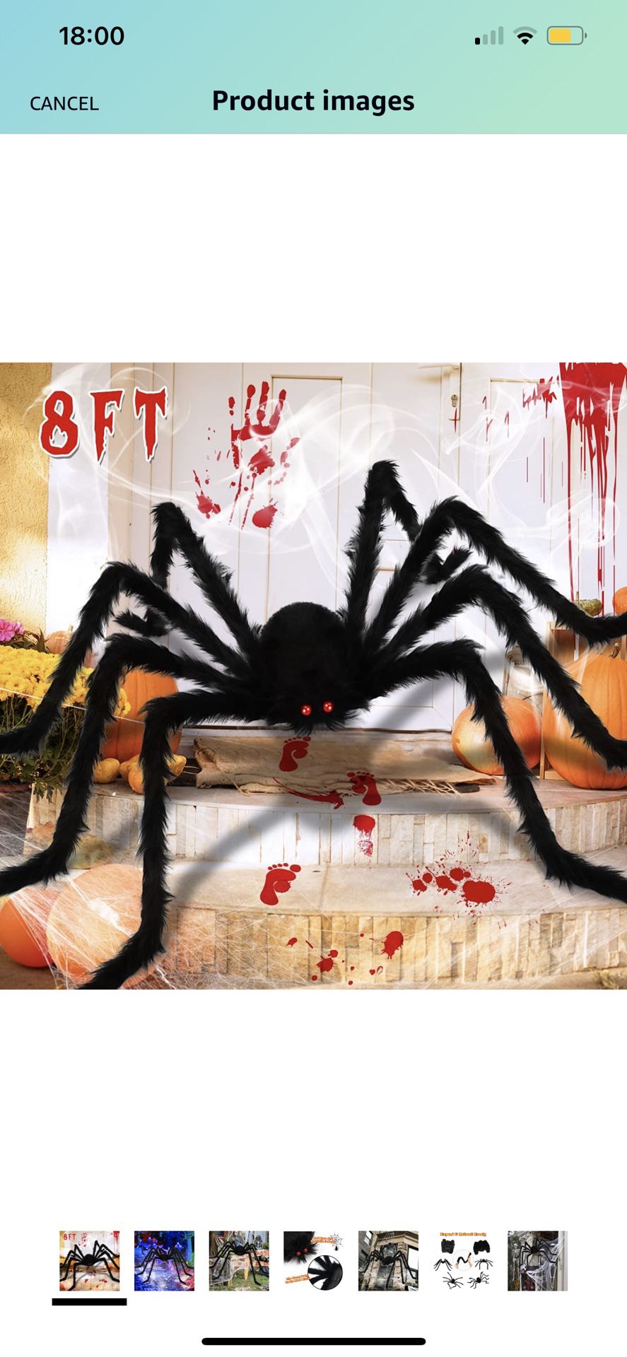 Baisoo 8FT Halloween Spider Decorations, 96 IN Halloween Giant Spider Huge Plush Toy Simulation Spider, Realistic Hairy Fake Spider Halloween Haunted 