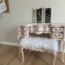 Antique Vanity+ Drawer Unit- Ballet Pink-  2pieces