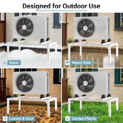 Mini Split Stand for 9,000-12,000 BTU Ductless AC & Heat Pump Anti-Vibration Design, Adjustable & Heavy Duty Mini Split Ground Stand for Outdoor, 400L