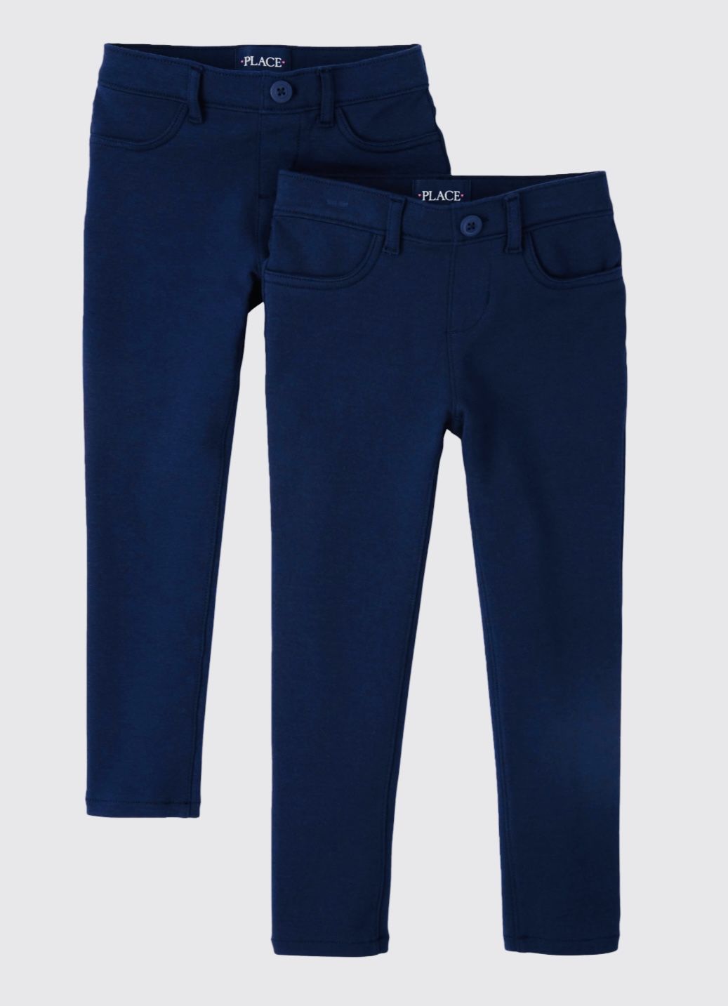 Girls Uniform  Pull On Jeggings 2-Pack Navy Blue Size 6 Plus