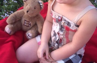 Authentic Burberry romper and bear photo shoot set