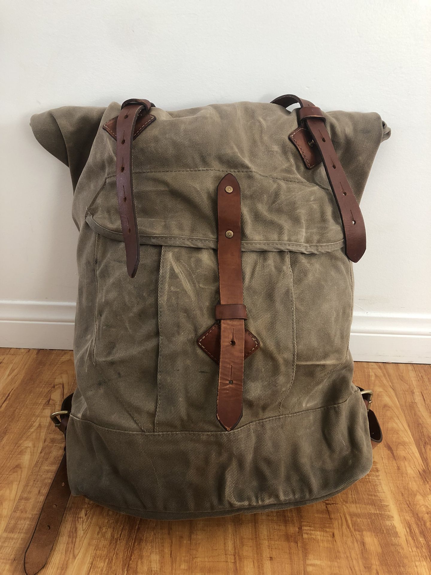 Tanner Goods Wilderness Backpack - Roll top Wax Canvas Backpack