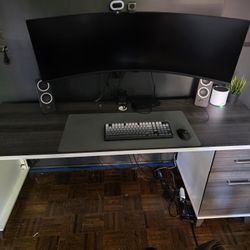 L-Shaped Sit Stand Desk 71"