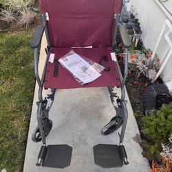 Large Transfer chair- Wheel Patient Around. Burgundy Color - Brand new