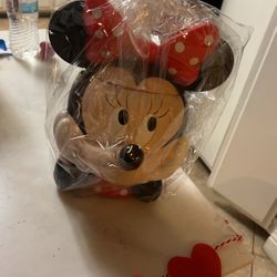 Vintage Minnie Mouse Plastic Cookie Jar Disney Applause 