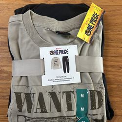 NWT Licensed One Piece 'WANTED' men’s 2pcs pajamas set size M