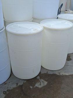 30 Gal Barrels Close Head Natural Plastic Barrel Water Storage Gray Water Waste Motor Oils Liquids Tents Recycling  Gas Containers Diesel Fuel Can