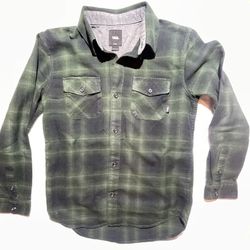 Vans Boys Flannel Button Up Shirt Youth L
