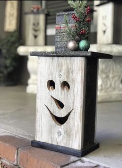 Naturally aged wood. Handcrafted for winter / Christmas holiday decorations inside or outside.