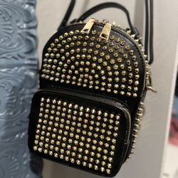 Spiked Crossbody Backpack Purse
