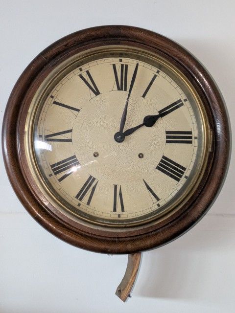 Very early 1900's Sessions antique clock, seems to run great and chimes on the hour. 16 inches across. Fantastic condition wood case