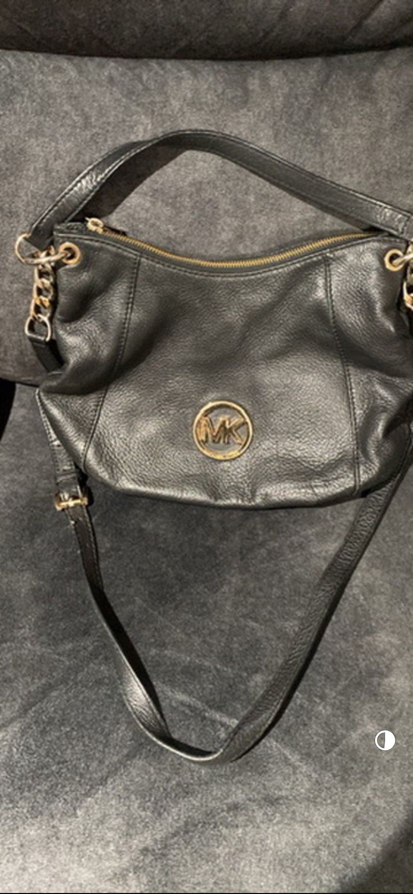Michael Kors, black pebble leather purse