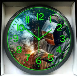 Miller Snap-on Mig Tig Arc Welder Welding Shop Glow In The Dark Wall Clock New!