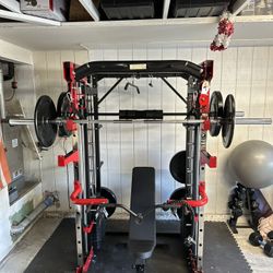 Smith Machine 200 | Adjustable Bench | 245lb Cast Iron Olympic Weights | 7ft Olympic Bar | Fitness | Gym Equipment | FREE DELIVERY/INSTALLATION 🚚 🛠️