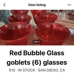 Assorted (16) Red Goblets With Stems. 