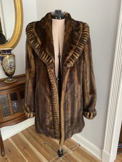 Beautiful Faux brown mink coat