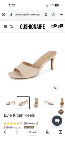 CUSHIONAIRE EVIE HEELS SIZE 10 W