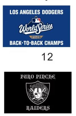 LA Dodgers Back To Back Champion Flag