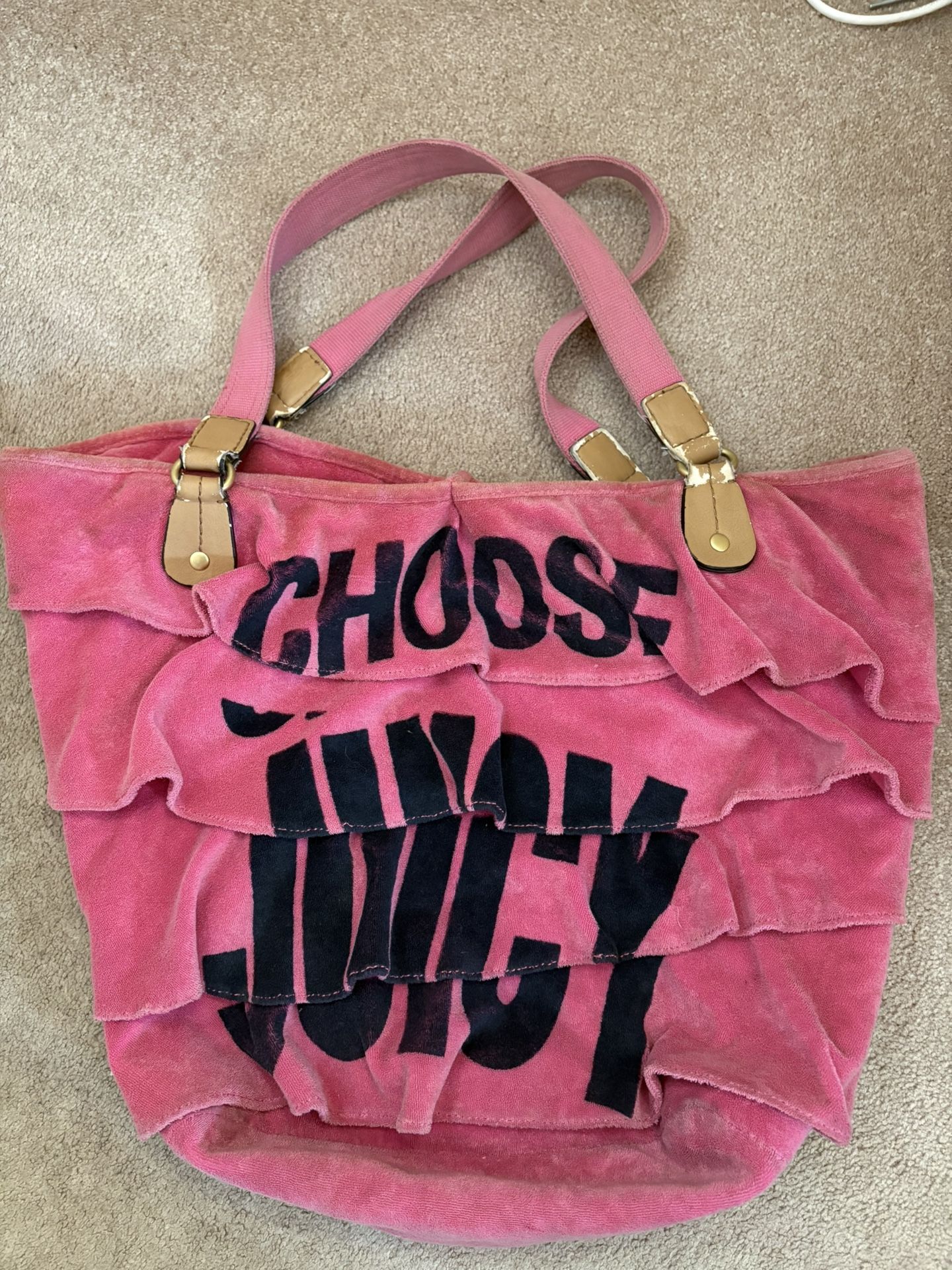 Large Juicy Couture Ruffled Tote Bag