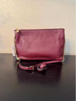 NEW Michael Kors  Leather Merlot W/ Gold Chain Accent Shoulder Bag New with Tags