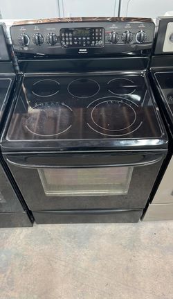 Kenmore Electric Glass‑Top Range – Black, Warming Drawer