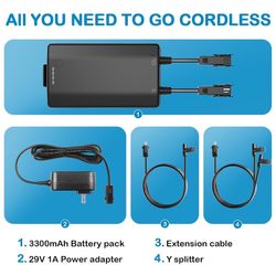 Universal Battery Pack for Reclining Furniture, GreenPower 3300mAh Wireless Rechargeable Battery Pack for Power Recliner, Power Sofa, Sectional, and L