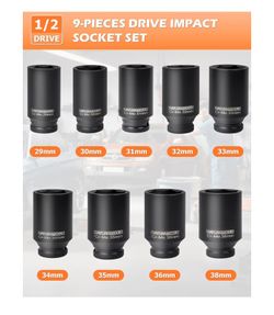 Axle Nut Hub Impact 1/2" Drive Socket 
