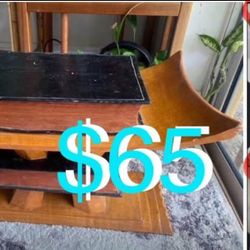 $65 Mid Century Solid Wood Hand Carved Stool/Seat/side table in great condition