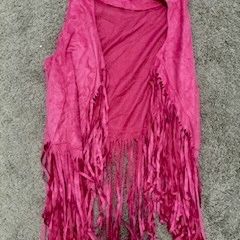 Hot Pink Fringe Vest Size Large