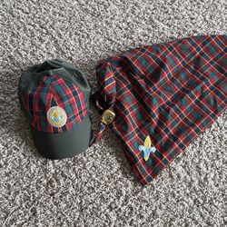 Boys Scouts hat, scarf and tie emblem